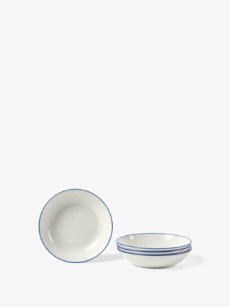 Sunnie Blue Rim 4-Piece Pasta Bowl Set