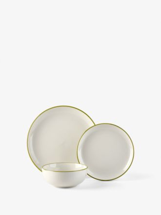 Sunnie Green Rim 12-Piece Dinner Set