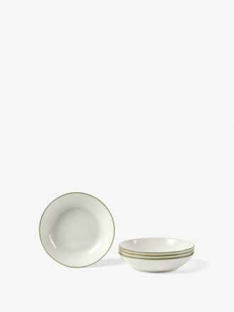 Sunnie Green Rim 4-Piece Pasta Bowl Set