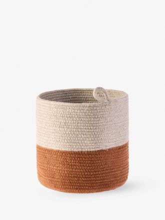 Duo Stripe Pecan Storage Basket