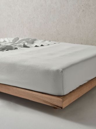 Nimes Pale Grey Fitted Sheet 50cm