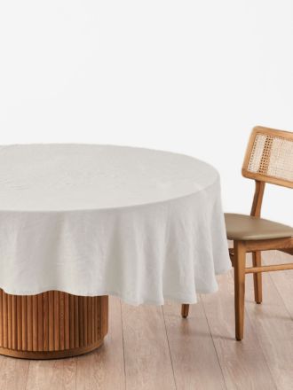 Nimes Pale Grey Round Tablecloth 