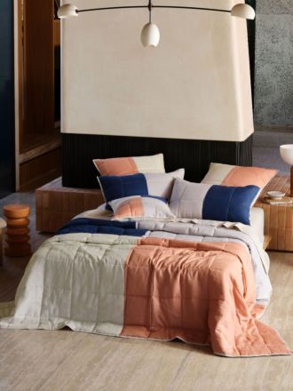 Nimes Patchwork Navy Coverlet