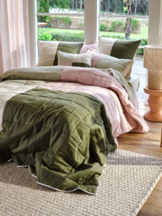 Nimes Patchwork Rose Coverlet