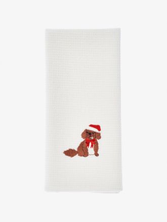 Poppy Embroidered Tea Towel