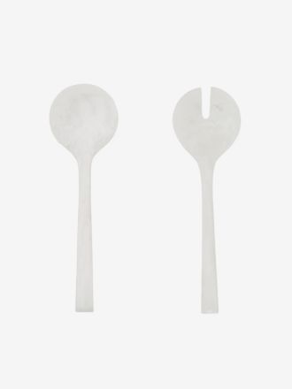 Resin White Salad Server Set