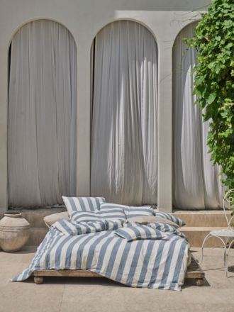Vintage Stripe Denim Quilt Cover Set
