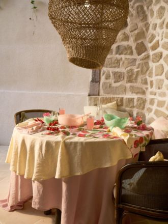 Nimes Lemon Round Tablecloth