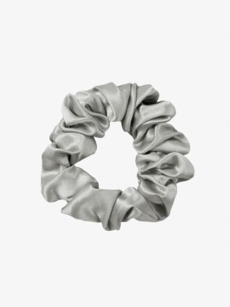 Silk Silver Scrunchie