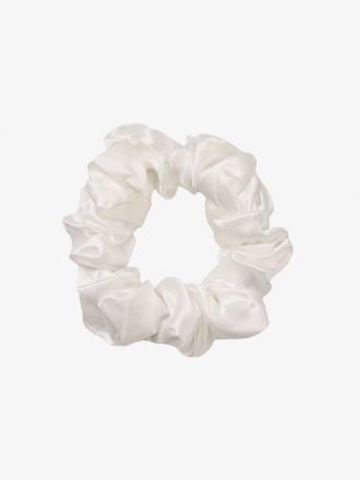 Silk White Scrunchie