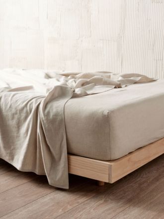 Nimes Natural Fitted Sheet 50cm