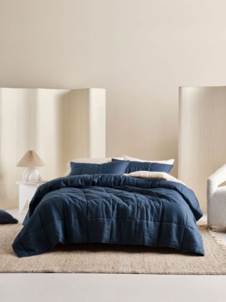 Nimes Navy Coverlet