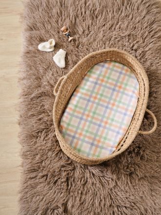 Playground Orange 2-Piece Bassinet Fitted Sheet Set