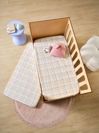 Playground Orange 2-Piece Cot Fitted Sheet Set