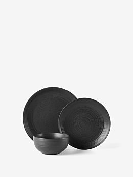 Jamie Charcoal 12-Piece Dinner Set