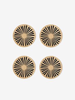 Kimmie Black 4-Piece Coaster Set