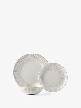 Laurie Soft White 12-Piece Dinner Set