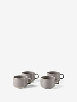Lucie Taupe 4-Piece Mug Set