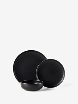 Mikkie Black 12-Piece Dinner Set
