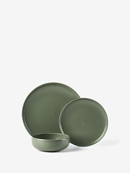 Mikkie Green 12-Piece Dinner Set