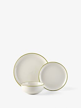 Sunnie Green Rim 12-Piece Dinner Set