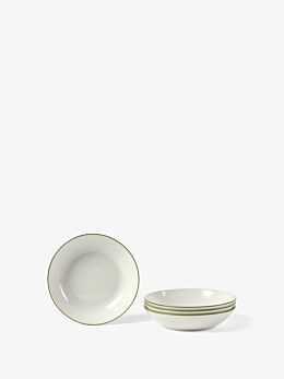 Sunnie Green Rim 4-Piece Pasta Bowl Set