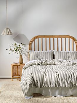 Classic Stripe Charcoal Quilt Cover Set