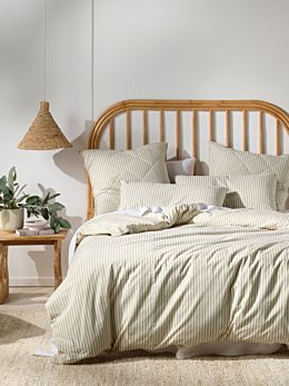 Classic Stripe Pebble Quilt Cover Set