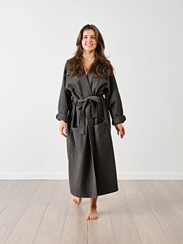 Keaton Charcoal Waffle Robe