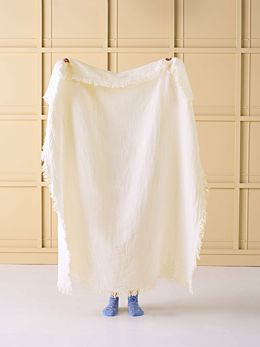 Linden White Throw