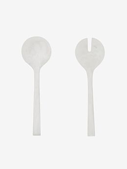 Resin White Salad Server Set