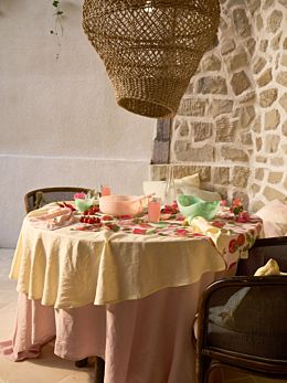 Nimes Lemon Round Tablecloth