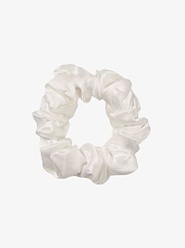 Silk White Scrunchie