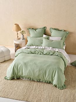 Vintage Ruffle Seaglass Quilt Cover Set
