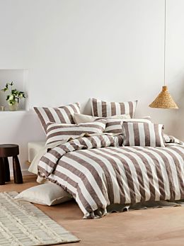 Vintage Stripe Tiramisu Quilt Cover Set