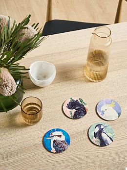 Wonderful Birds 4-Piece Coaster Set