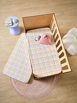 Playground Orange 2-Piece Cot Fitted Sheet Set