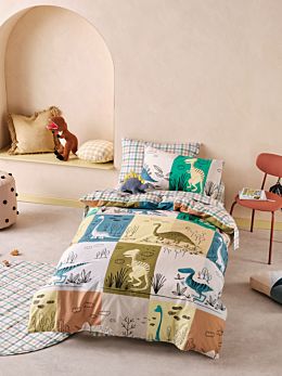 Prehistoric Patchwork Quilt Cover Set