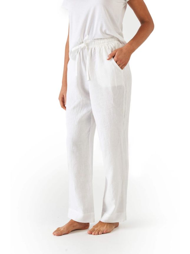 Nimes White Linen Pants