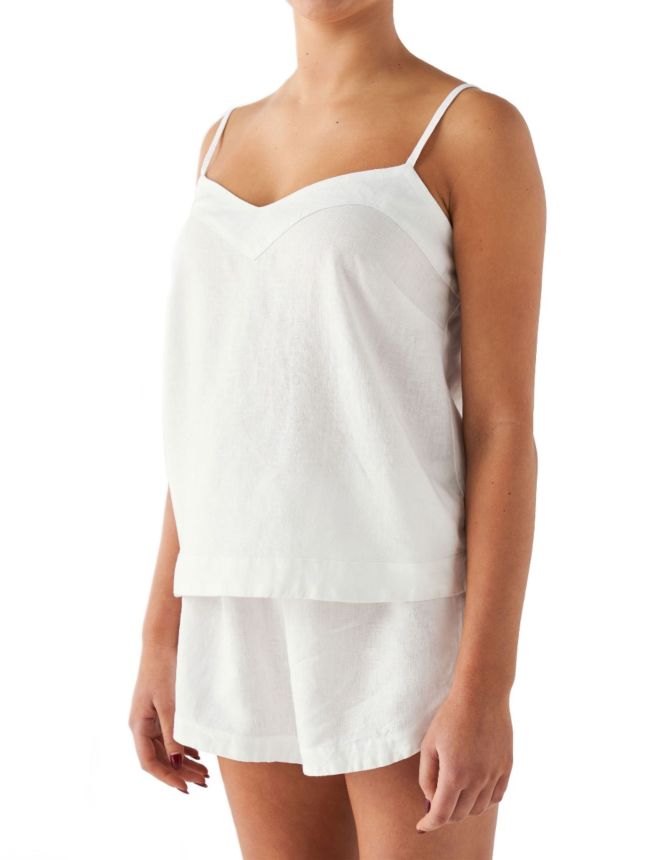 Nimes White Linen Cami