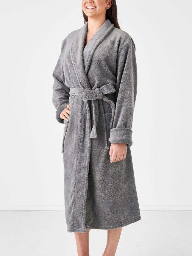 Plush Charcoal Robe by Linen House, One Size Fits Most