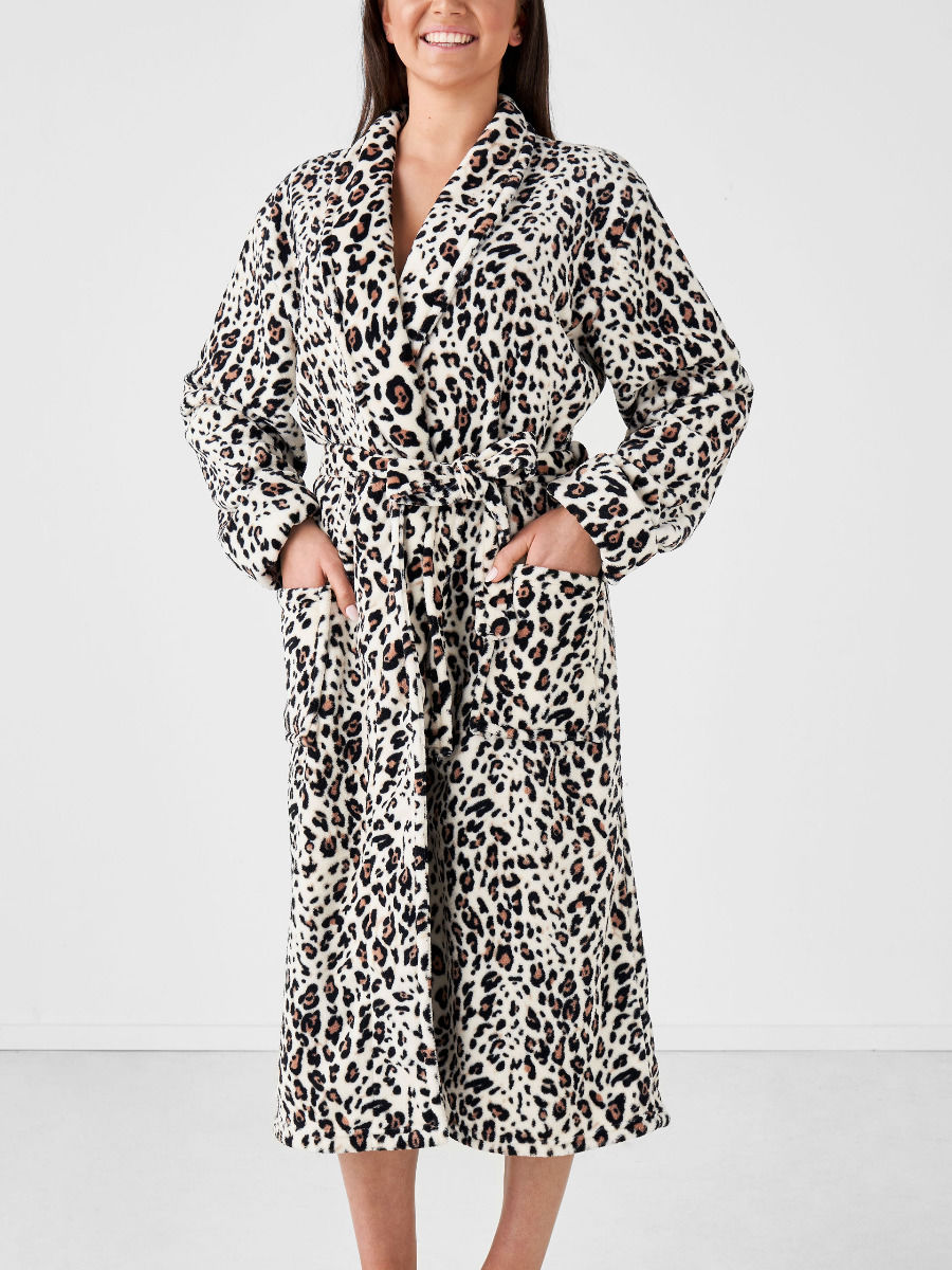 Leopard sales dressing gown