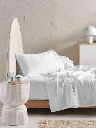 Augusta 500TC White Cotton Sateen Sheet Set