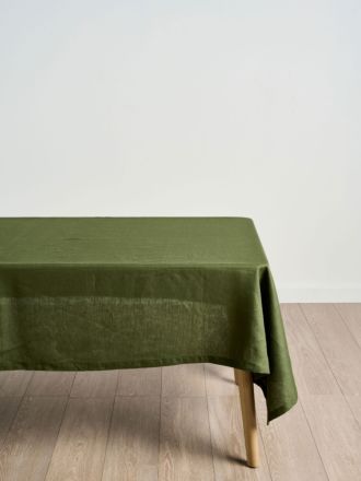 Nimes Moss Linen Square Tablecloth