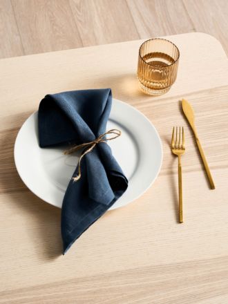 Nimes Navy Linen 4-Piece Napkin Set