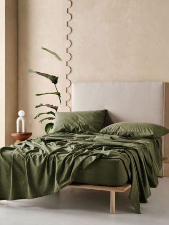 Flannelette Moss Plain-Dyed Sheet Set
