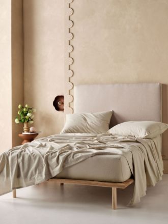 Flannelette Taupe Plain-Dyed Sheet Set