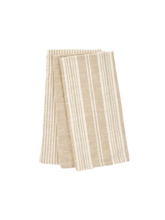 Bayern Stripe Beige 3-Piece Tea Towel Set