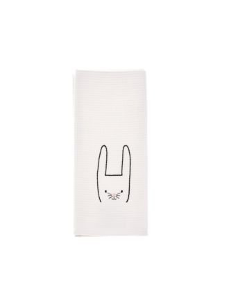 Bunny Head Embroidered Tea Towel