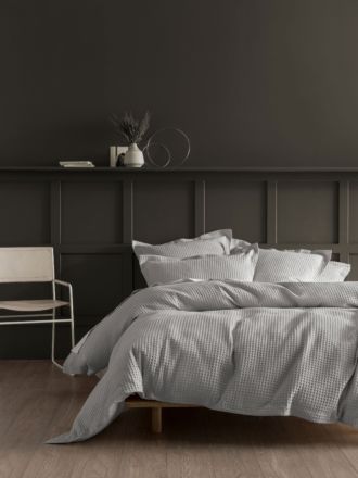 Deluxe Waffle Silver Quilt Cover Set
